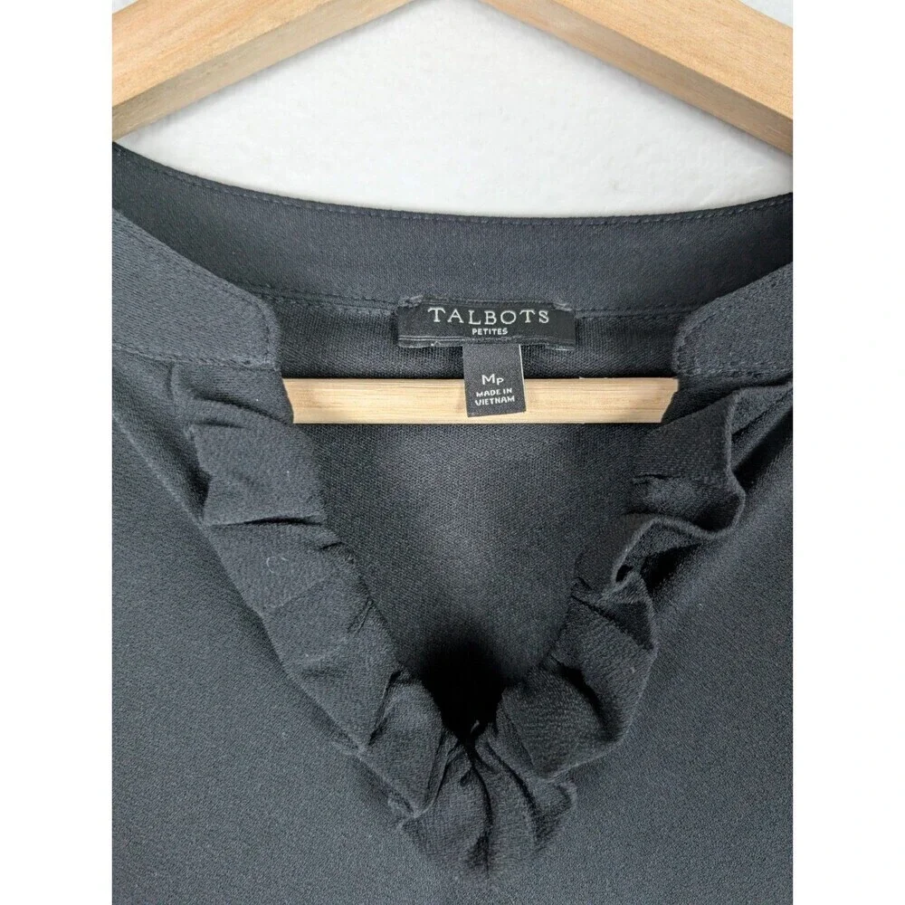 Talbots Dress Black M Petite Classic Stretchy Midi Career Party Elegant‎ 152